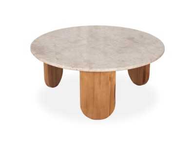 Mesa de centro redonda con tapa de mármol - TERTE Mesa de centro redonda con tapa de mármol - TERTE