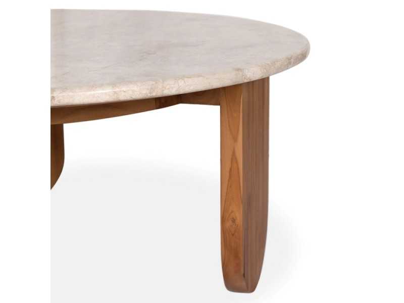 Table basse ronde avec plateau en marbre - TERTE