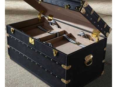 Trunk upholstered in genuine leather - ENVA