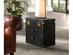 Trunk with drawers upholstered in genuine leather - ENVA S