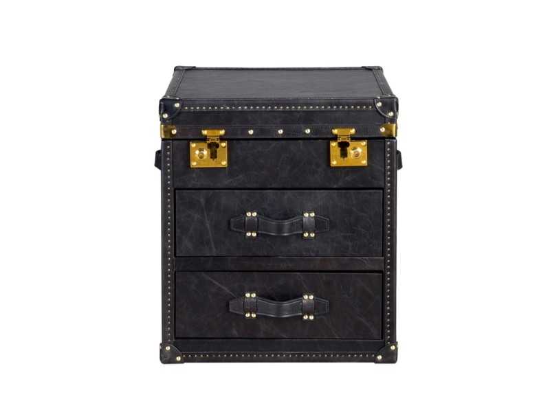 Trunk with drawers upholstered in genuine leather - ENVA S