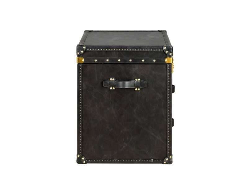 Malle à tiroirs tapissé de cuir véritable - ENVA S