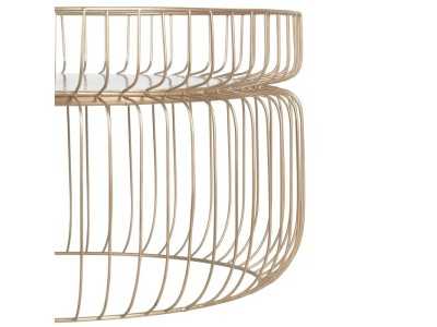 Round coffee table in steel with marble top - NIDO