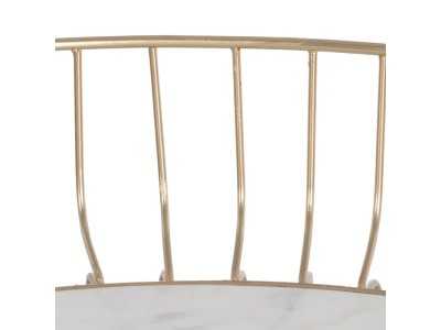 Round coffee table in steel with marble top - NIDO