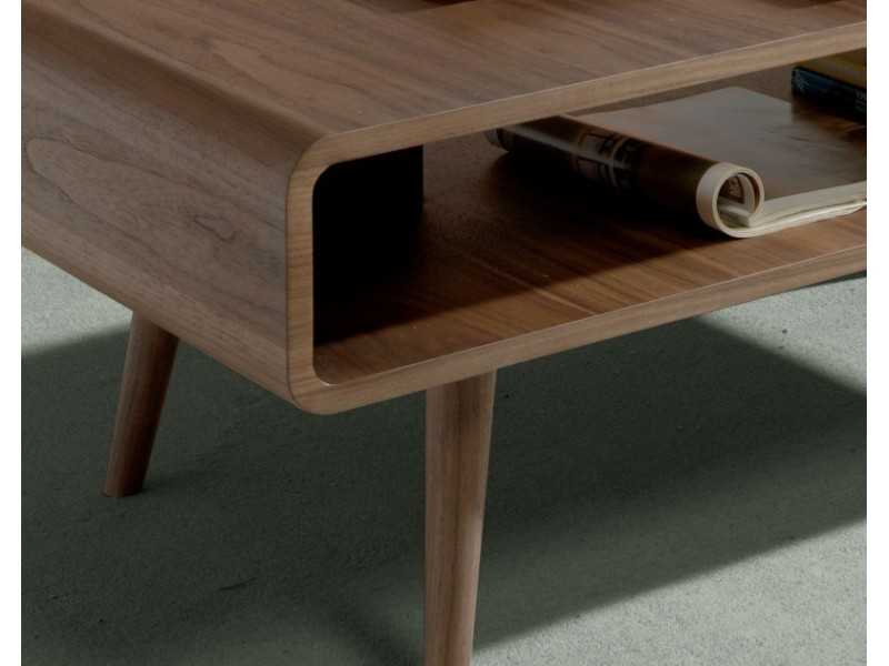 Mesa de centro chapada en nogal - RETRO