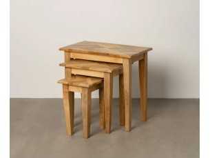 Solid wood nesting table set - FIONA