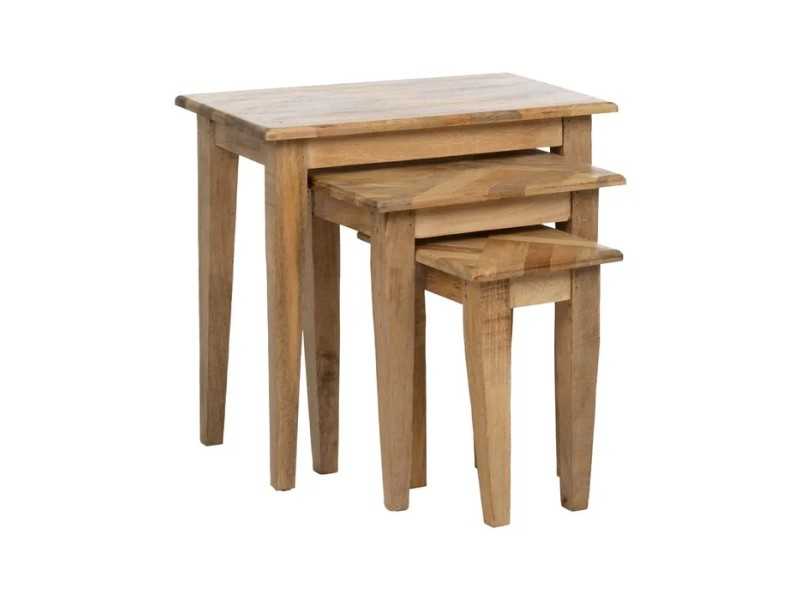 Juego de mesas nido en madera maciza - FIONA