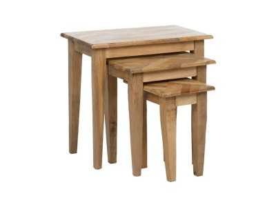 Solid wood nesting table set - FIONA