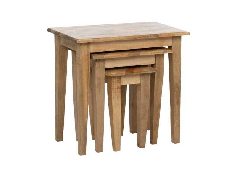 Solid wood nesting table set - FIONA