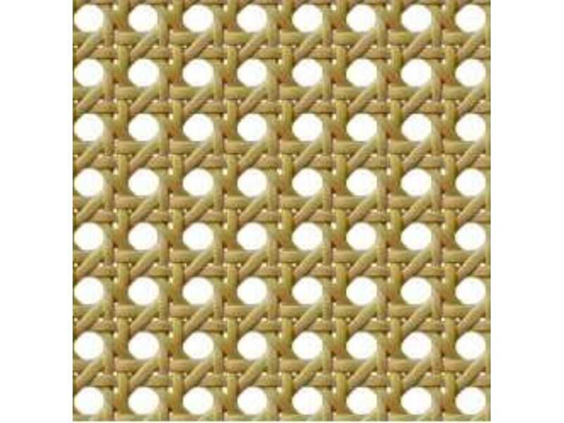 Table d'angle ronde avec plateau en rotin - LINA