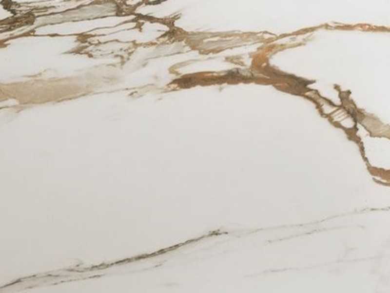 Oval barrel extendable table with walnut porcelain marble and stainless steel - ACCIANO