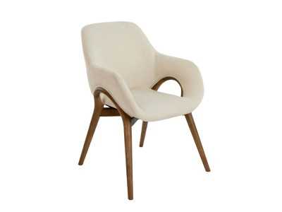 Chaise design en tissu avec structure en bois massif - ABBA