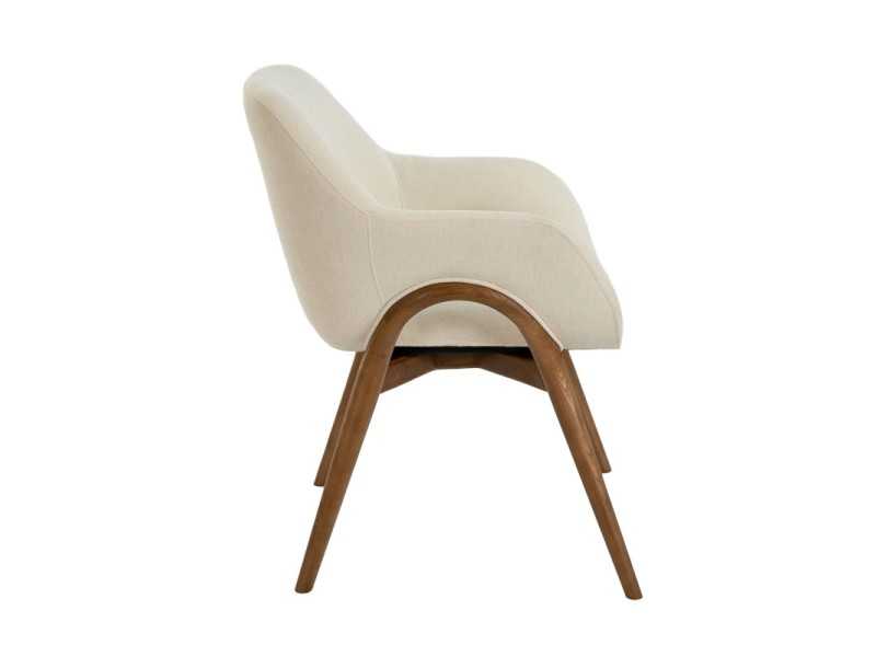 Chaise design en tissu avec structure en bois massif - ABBA