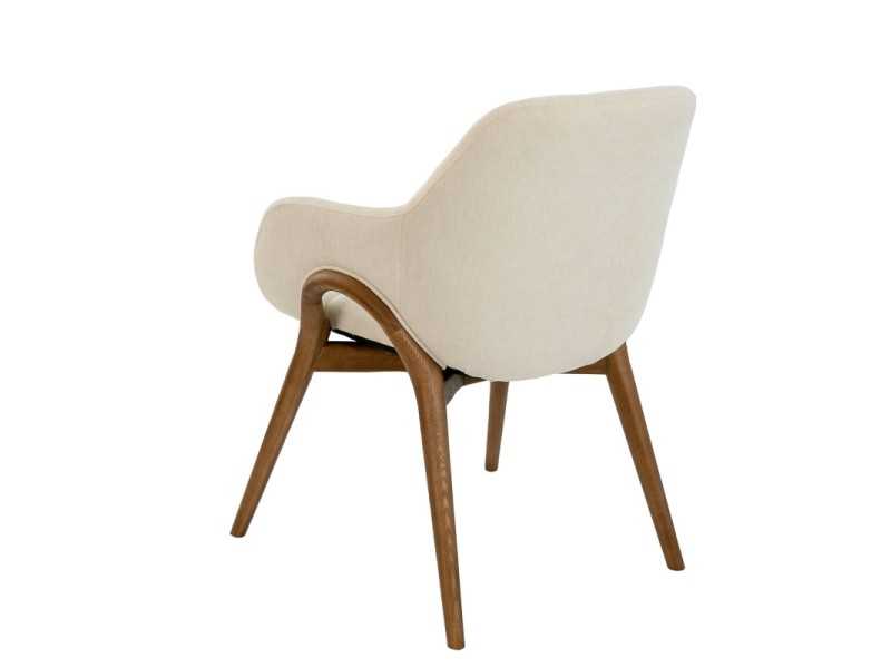 Chaise design en tissu avec structure en bois massif - ABBA