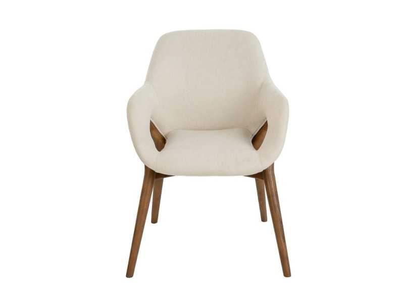 Chaise design en tissu avec structure en bois massif - ABBA