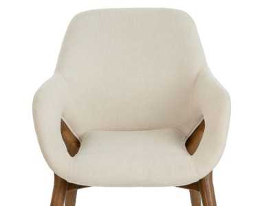 Chaise design en tissu avec structure en bois massif - ABBA