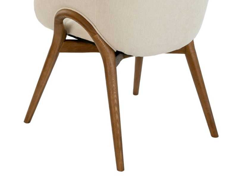 Chaise design en tissu avec structure en bois massif - ABBA