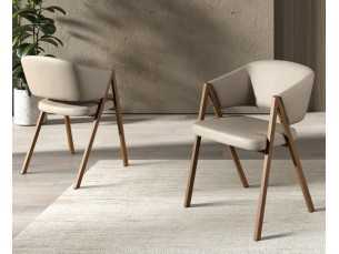 Chaise design tapissé avec structure en acier inoxydable - AINI