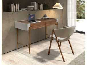Silla de diseño tapizada con estructura en acero inoxidable - AINI 2