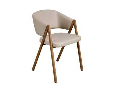 Upholstered designer chair with stainless steel frame - AINI