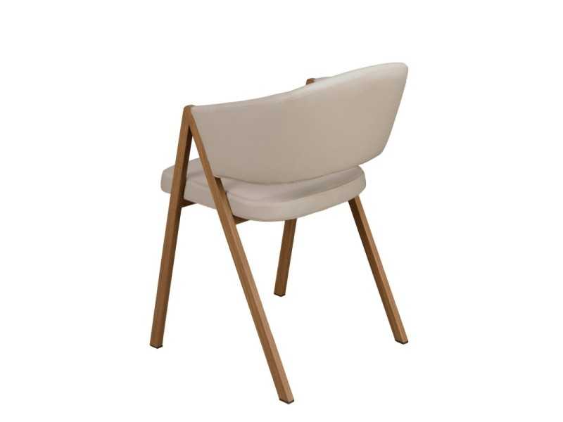 Chaise design tapissé avec structure en acier inoxydable - AINI