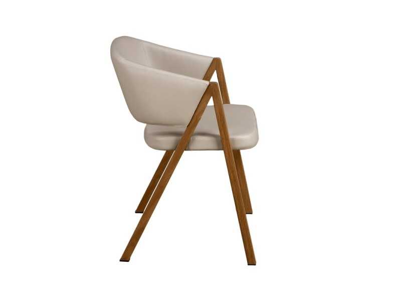 Silla de diseño tapizada con estructura en acero inoxidable - AINI