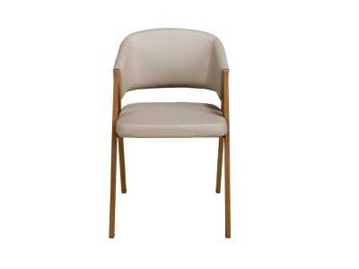 Upholstered designer chair with stainless steel frame - AINI