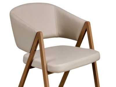 Upholstered designer chair with stainless steel frame - AINI