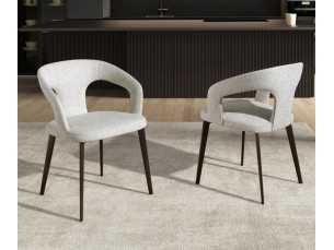 Upholstered designer chair with stainless steel frame - BERTA