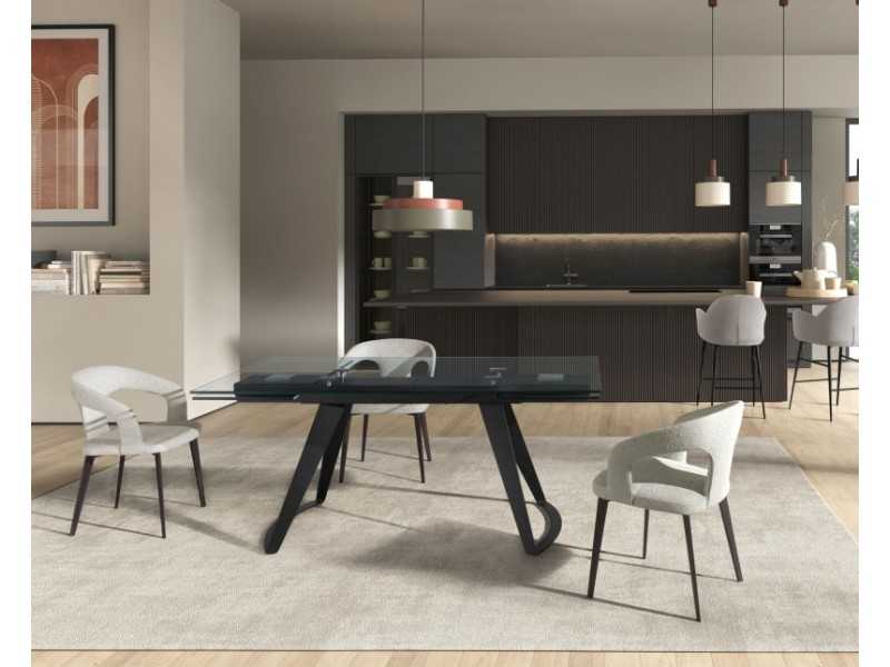 Chaise design avec structure en acier inoxydable - BERTA
