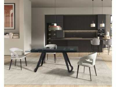 Chaise design avec structure en acier inoxydable - BERTA