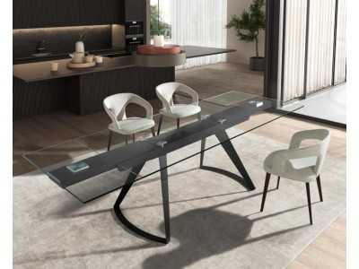 Chaise design avec structure en acier inoxydable - BERTA