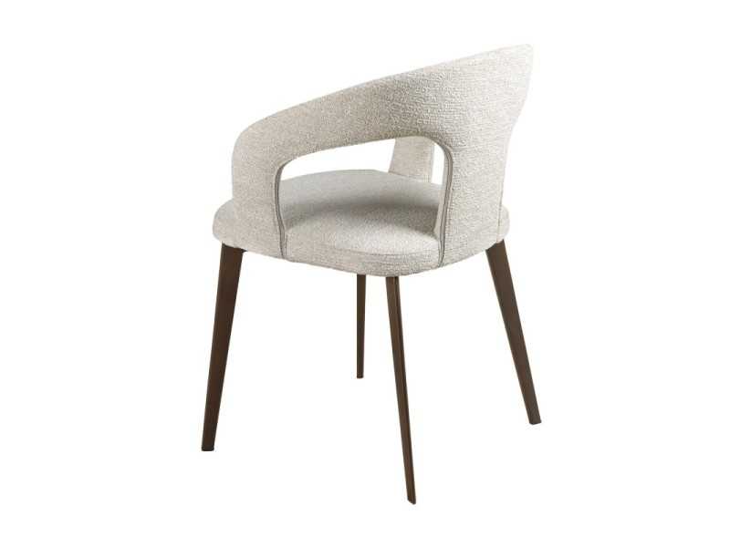 Silla de diseño tapizada en tela con estructura de acero inoxidable - BERTA