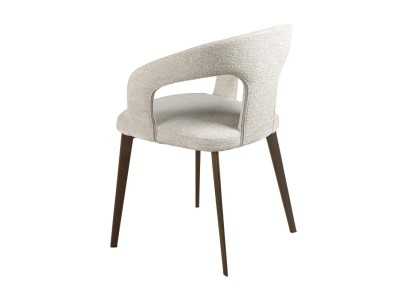 Silla de diseño tapizada en tela con estructura de acero inoxidable - BERTA