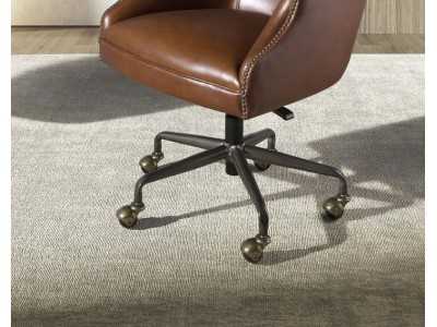 Swivel armchair upholstered in genuine leather - BRUNO