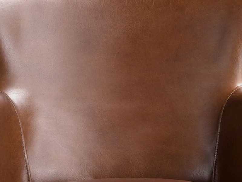 Fauteuil pivotant recouvert de cuir véritable - BRUNO