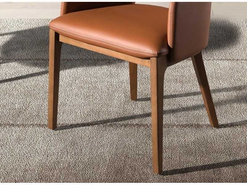 Designer chair upholstered in brown faux leather - ZARA