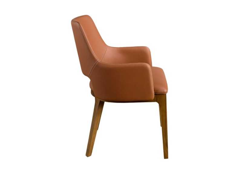 Designer chair upholstered in brown faux leather - ZARA