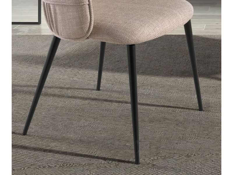 Chaise design tapissé avec structure en acier inoxydable laqué - ADELYN