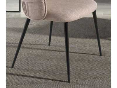 Silla de diseño tapizada con estructura en acero inoxidable lacado - ADELYN
