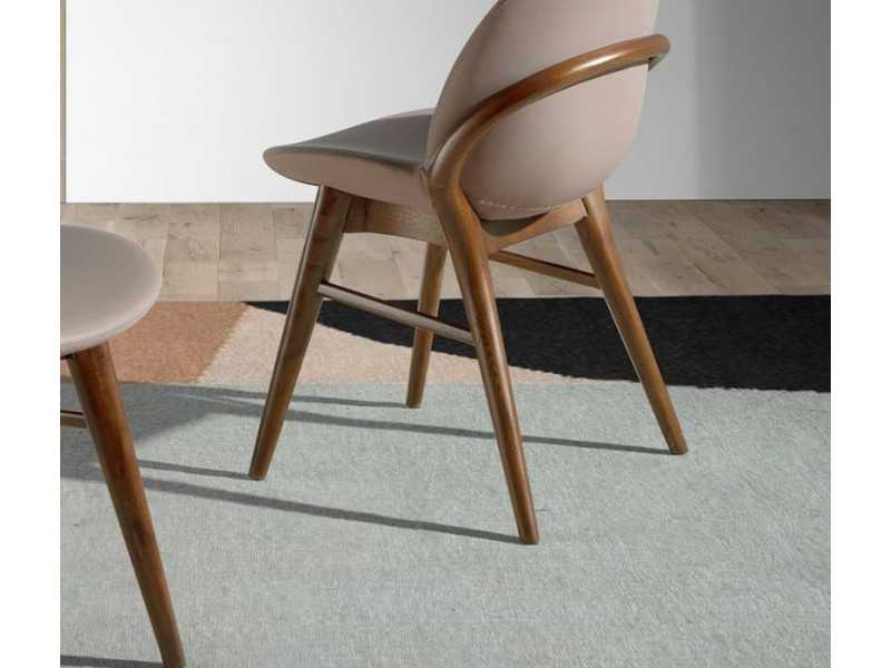 Chaise design arrondie avec structure en bois massif - ALEXIA