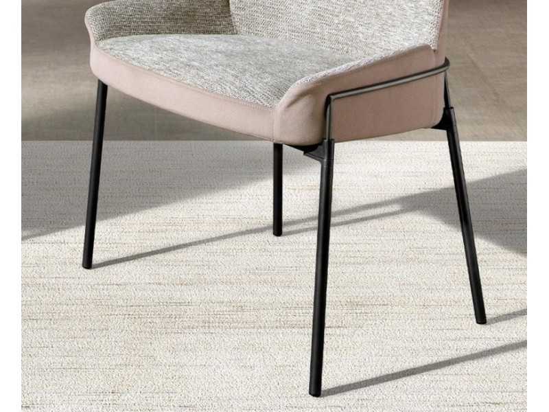 Silla de diseño tapizada con estructura de acero inoxidable - BRIGHTON