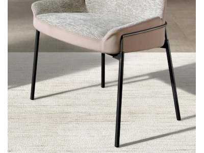 Chaise design tapissé avec structure en acier inoxydable - BRIGHTON
