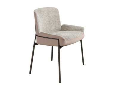 Upholstered designer chair with stainless steel frame - BRIGHTON