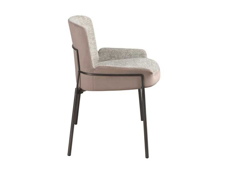 Silla de diseño tapizada con estructura de acero inoxidable - BRIGHTON