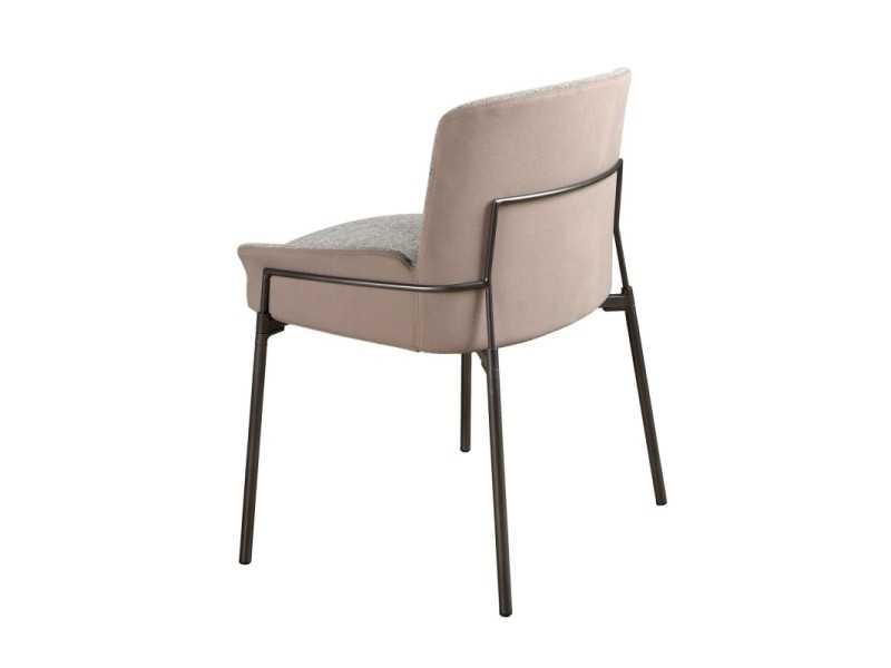 Upholstered designer chair with stainless steel frame - BRIGHTON