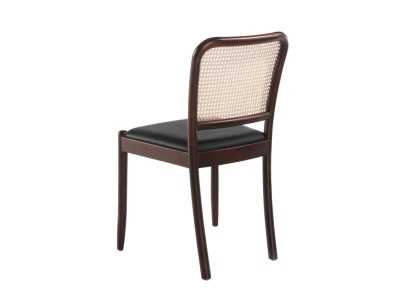 Chaise en bois massif avec dossier en rotin - HIDRA