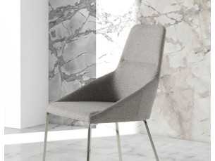 Upholstered chair with stainless steel structure - HELENNA 2