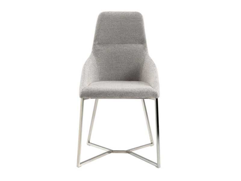 Upholstered chair with stainless steel structure - HELENNA