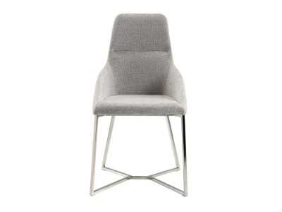Upholstered chair with stainless steel structure - HELENNA